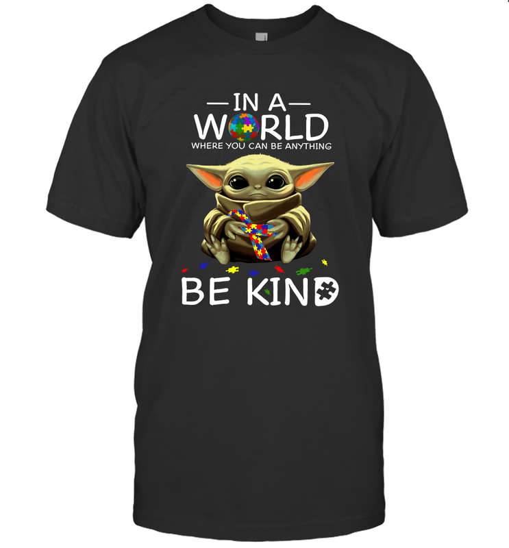 Baby Yoda Autism in a world where you can be anything be kind Men's T-Shirt - kambletee Baby Yoda Autism in a world where you can be anything be kind Men's T-Shirt - kambletee