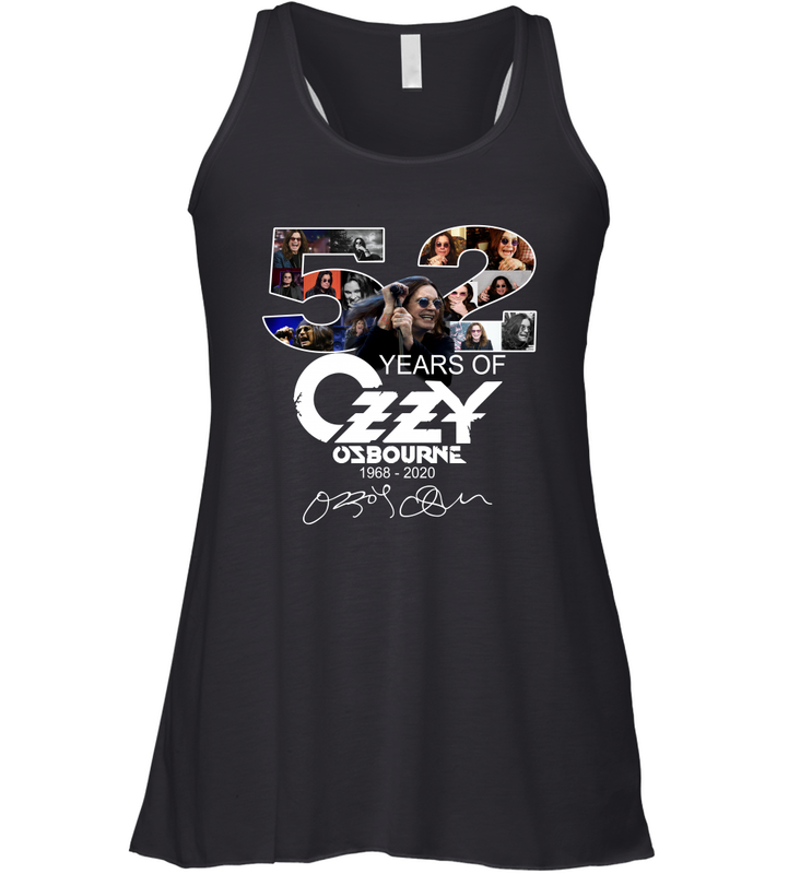 52 Years of Ozzy Osbourne signatures Racerback Tank - kambletee 52 Years of Ozzy Osbourne signatures Racerback Tank - kambletee