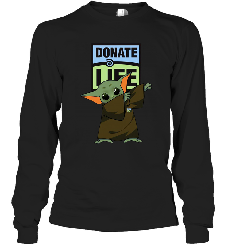 Baby Yoda Dabbing Donate Life Long Sleeve T-Shirt - kambletee Baby Yoda Dabbing Donate Life Long Sleeve T-Shirt - kambletee