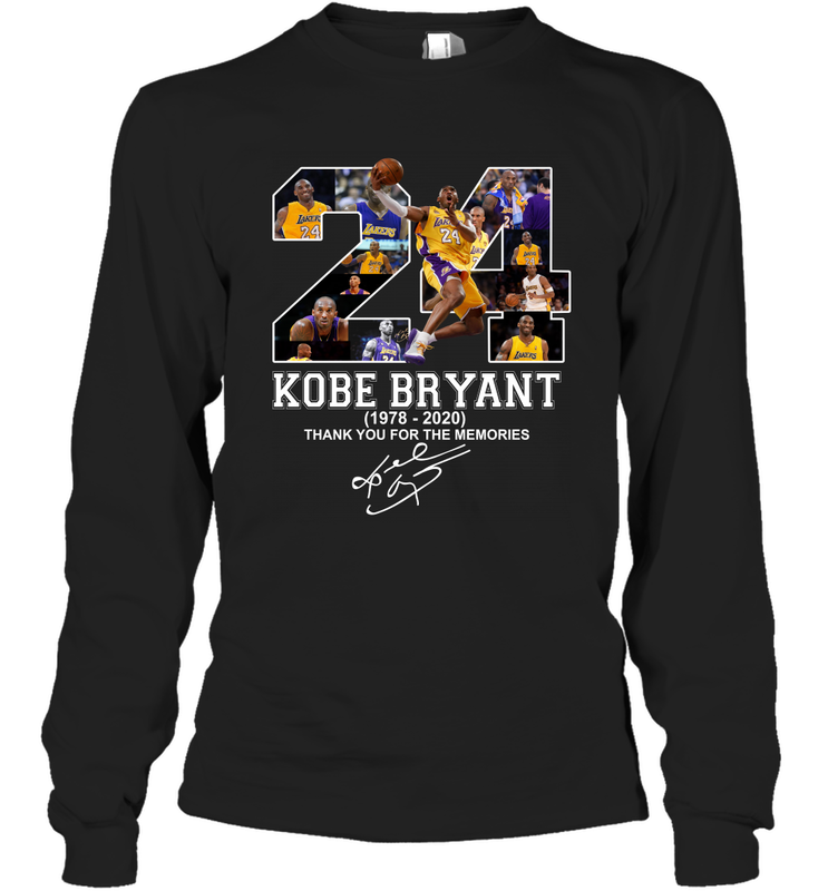 24 Kobe Bryant 1978 2020 Thank You For The Memories Signature Long Sleeve T-Shirt - kambletee 24 Kobe Bryant 1978 2020 Thank You For The Memories Signature Long Sleeve T-Shirt - kambletee