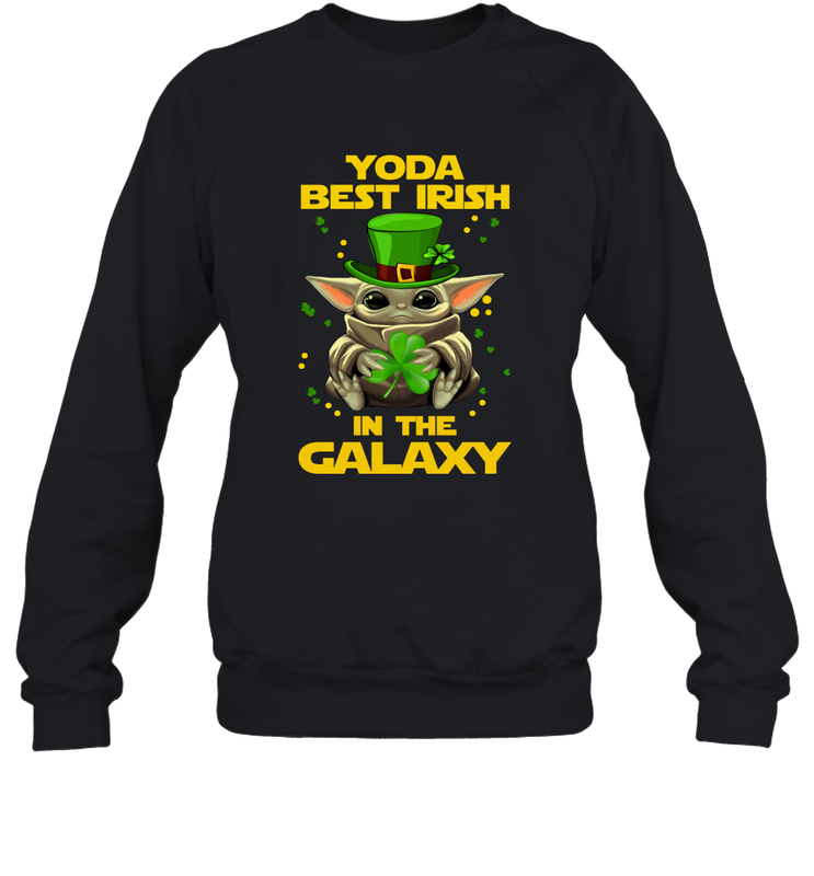 Baby Yoda Best Irish In The Galaxy Sweatshirt - kambletee Baby Yoda Best Irish In The Galaxy Sweatshirt - kambletee