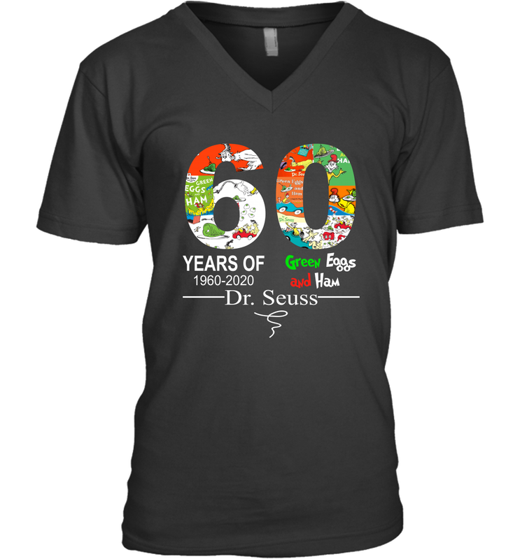 60 years of 1960 2020 Green Eggs and Ham Dr. Seuss Men's V-Neck - kambletee 60 years of 1960 2020 Green Eggs and Ham Dr. Seuss Men's V-Neck - kambletee