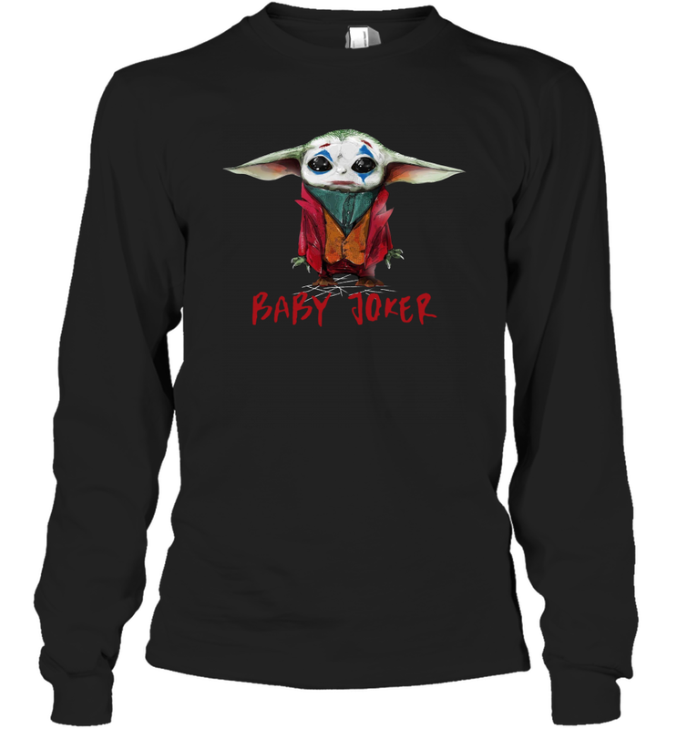 Baby Yoda Baby Joker Long Sleeve T-Shirt - kambletee Baby Yoda Baby Joker Long Sleeve T-Shirt - kambletee