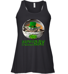 Baby Yoda Happy St Patrick's Day Racerback Tank - kambletee