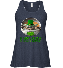 Baby Yoda Happy St Patrick's Day Racerback Tank - kambletee