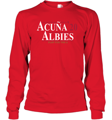 Acuna 20 Albies Play For The A Long Sleeve T-Shirt - kambletee