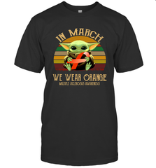 Star Wars Baby Yoda hug Multiple Sclerosis Awareness in March Men's T-Shirt - kambletee