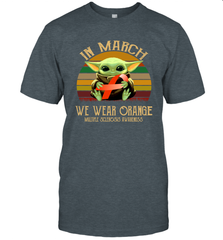 Star Wars Baby Yoda hug Multiple Sclerosis Awareness in March Men's T-Shirt - kambletee