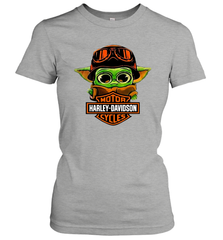 Star Wars Baby Yoda Motor Harley Davidson Cycles Women's T-Shirt - kambletee