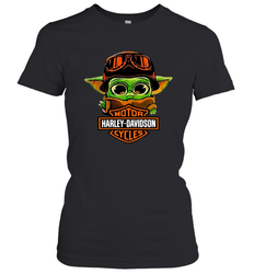 Star Wars Baby Yoda Motor Harley Davidson Cycles Women's T-Shirt - kambletee