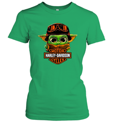 Star Wars Baby Yoda Motor Harley Davidson Cycles Women's T-Shirt - kambletee