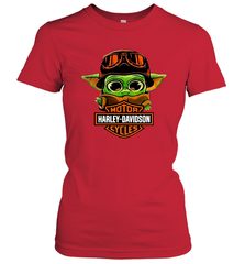 Star Wars Baby Yoda Motor Harley Davidson Cycles Women's T-Shirt - kambletee