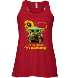 Baby Yoda Just It's Not Religion It's Relationship Racerback Tank - kambletee
