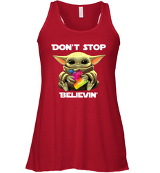 Baby Yoda Autism Awareness dont stop believin Racerback Tank - kambletee