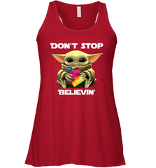 Baby Yoda Autism Awareness dont stop believin Racerback Tank - kambletee