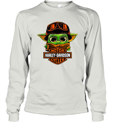 Star Wars Baby Yoda Motor Harley Davidson Cycles Long Sleeve T-Shirt - kambletee