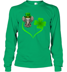 Elephant irish heart st patrick's day Long Sleeve T-Shirt - kambletee