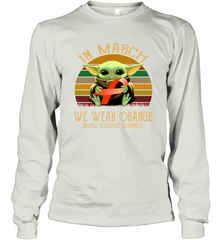 Star Wars Baby Yoda hug Multiple Sclerosis Awareness in March Long Sleeve T-Shirt - kambletee