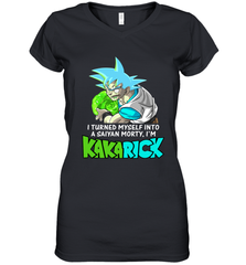 Kakarick I turned myself into a saiyan Rick And Morty Women's V-Neck - kambletee