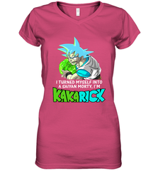 Kakarick I turned myself into a saiyan Rick And Morty Women's V-Neck - kambletee