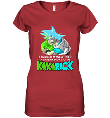 Kakarick I turned myself into a saiyan Rick And Morty Women's V-Neck - kambletee