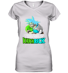 Kakarick I turned myself into a saiyan Rick And Morty Women's V-Neck - kambletee
