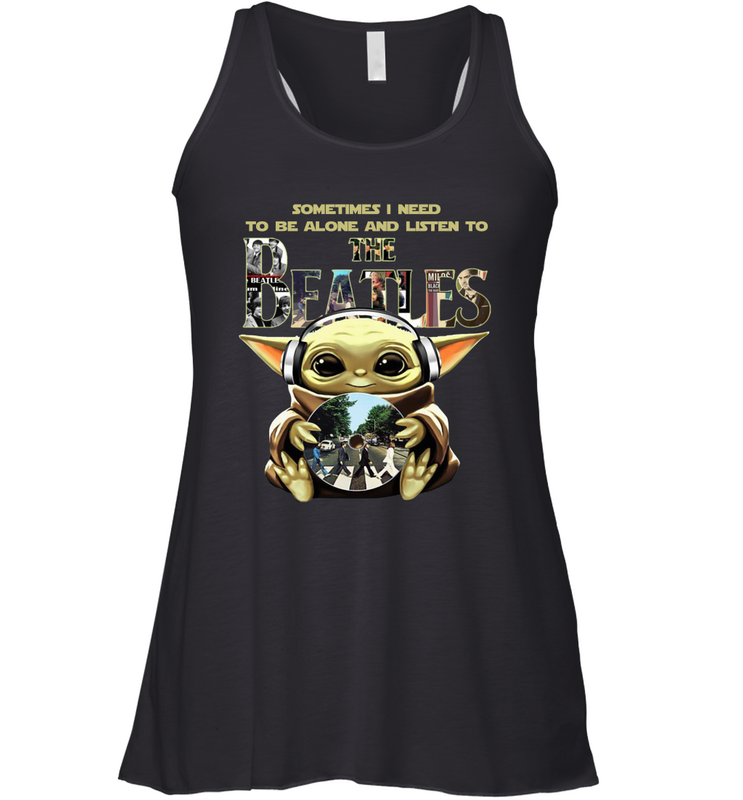 Baby Yoda I Need To Be Alone And Listen To The Beatles Racerback Tank - kambletee