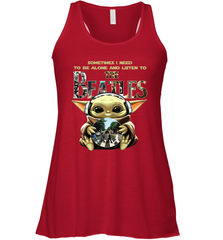 Baby Yoda I Need To Be Alone And Listen To The Beatles Racerback Tank - kambletee