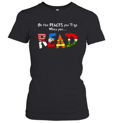 Oh the places you'll go when you read Dr Seuss Grinch Women's T-Shirt - kambletee