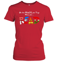 Oh the places you'll go when you read Dr Seuss Grinch Women's T-Shirt - kambletee