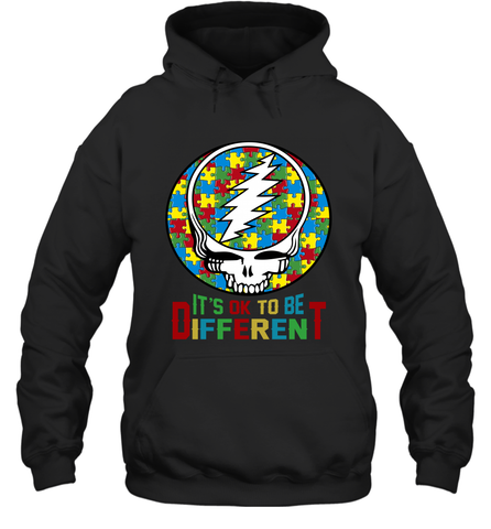 Skull Autism Its Ok To Be Different Hoodie - kambletee