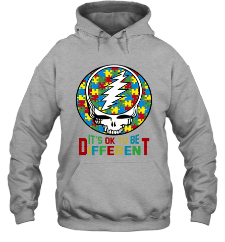 Skull Autism Its Ok To Be Different Hoodie - kambletee