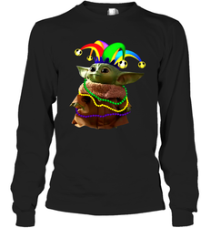 Baby Yoda Mardi Gras Long Sleeve T-Shirt - kambletee