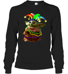 Baby Yoda Mardi Gras Long Sleeve T-Shirt - kambletee