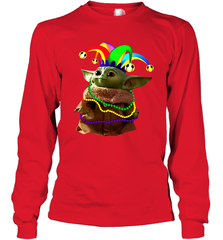 Baby Yoda Mardi Gras Long Sleeve T-Shirt - kambletee