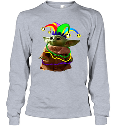 Baby Yoda Mardi Gras Long Sleeve T-Shirt - kambletee