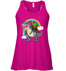 Star Wars Baby Yoda riding Dinosaur rainbow Racerback Tank - kambletee