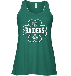 Patrick's Day Shamrock For Las Vegas Raiders Fans Racerback Tank - kambletee