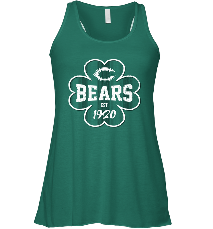 Patrick's Day Shamrock For Chicago Bears Fans Racerback Tank - kambletee