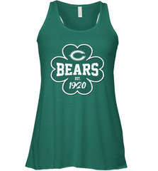 Patrick's Day Shamrock For Chicago Bears Fans Racerback Tank - kambletee