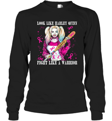 Harley Quinn Fight Like A Warrior Blood Cancer Awareness Long Sleeve T-Shirt - kambletee