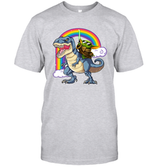 Star Wars Baby Yoda riding Dinosaur rainbow Men's T-Shirt - kambletee