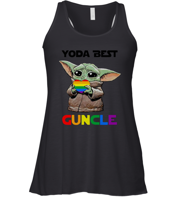 Star Wars Baby Yoda best Guncle LGBT Pride Racerback Tank - kambletee