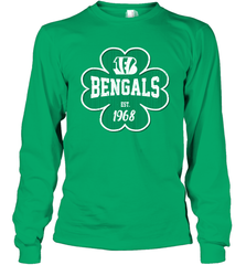 Patrick's Day Shamrock For Cincinnati Bengals Fans Long Sleeve T-Shirt - kambletee