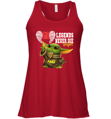 Baby Yoda Valentino Rossi Legends Never Die Racerback Tank - kambletee