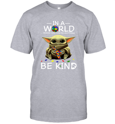 Baby Yoda Autism in a world where you can be anything be kind Men's T-Shirt - kambletee