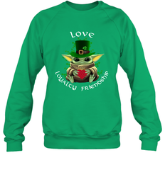 Baby Yoda hug St Patricks Day Irish love loyalty friendship Sweatshirt - kambletee