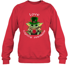 Baby Yoda hug St Patricks Day Irish love loyalty friendship Sweatshirt - kambletee