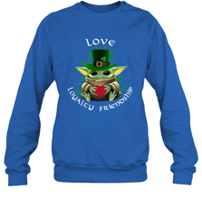 Baby Yoda hug St Patricks Day Irish love loyalty friendship Sweatshirt - kambletee