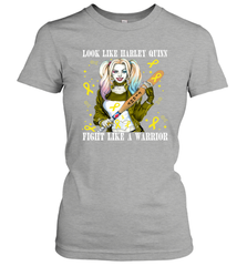 Harley Quinn Fight Like A Warrior Bone Cancer Awareness Women's T-Shirt - kambletee